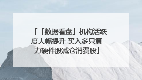 「数据看盘」机构活跃度大幅提升 买入多只算力硬件股减仓消费股