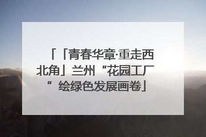 「青春华章·重走西北角」兰州“花园工厂”绘绿色发展画卷