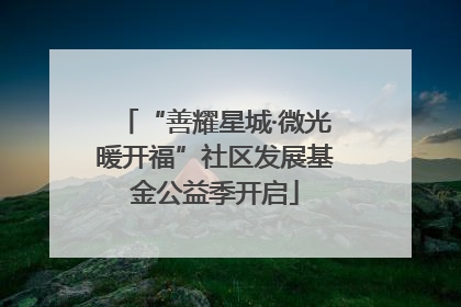 “善耀星城·微光暖开福”社区发展基金公益季开启