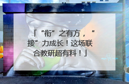 “衔”之有方，“接”力成长！这场联合教研超有料！