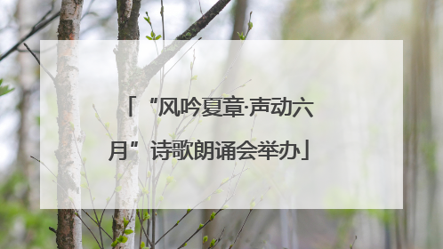 “风吟夏章·声动六月”诗歌朗诵会举办