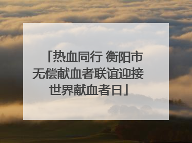 热血同行 衡阳市无偿献血者联谊迎接世界献血者日