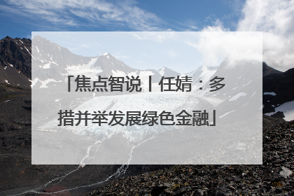 焦点智说丨任婧：多措并举发展绿色金融