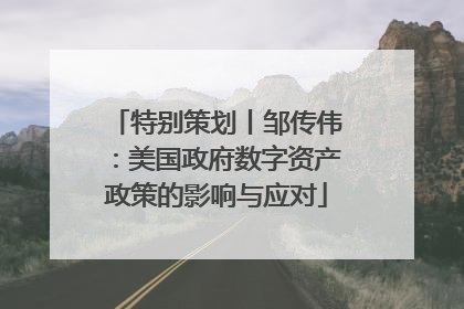 特别策划丨邹传伟：美国政府数字资产政策的影响与应对