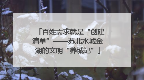 百姓需求就是“创建清单”——苏北水城金湖的文明“养城记”