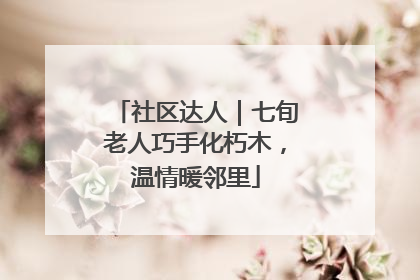 社区达人｜七旬老人巧手化朽木，温情暖邻里