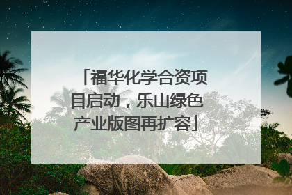 福华化学合资项目启动，乐山绿色产业版图再扩容