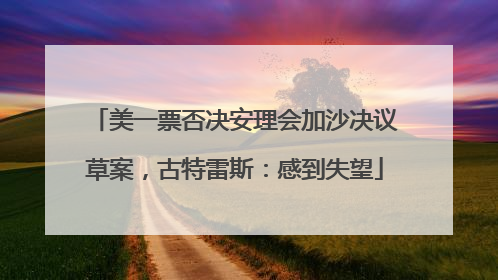 美一票否决安理会加沙决议草案，古特雷斯：感到失望