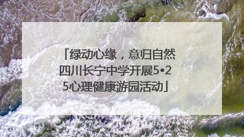 绿动心缘，意归自然 四川长宁中学开展5•25心理健康游园活动