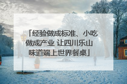 经验做成标准、小吃做成产业 让四川乐山味道端上世界餐桌