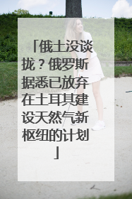 俄土没谈拢？俄罗斯据悉已放弃在土耳其建设天然气新枢纽的计划