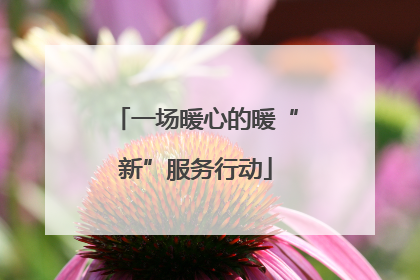 一场暖心的暖“新”服务行动