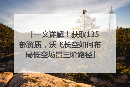 一文详解！获取135部资质，沃飞长空如何布局低空场景三阶路径