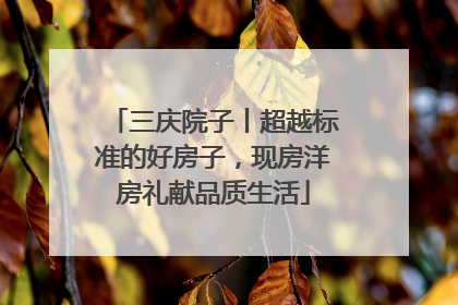 三庆院子丨超越标准的好房子，现房洋房礼献品质生活
