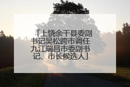 上饶余干县委副书记吴松跨市调任九江瑞昌市委副书记、市长候选人