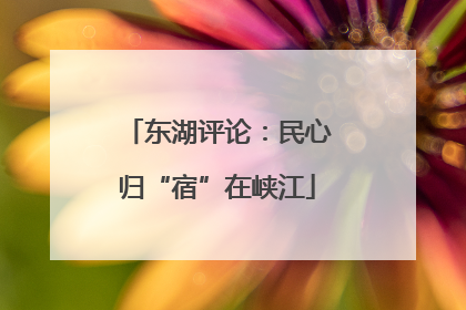 东湖评论：民心归“宿”在峡江