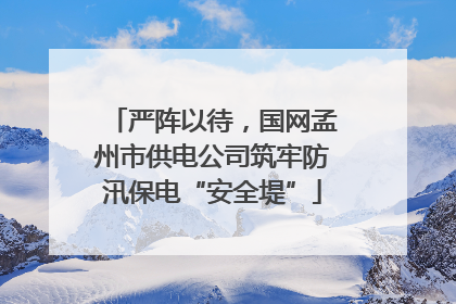 严阵以待，国网孟州市供电公司筑牢防汛保电“安全堤”