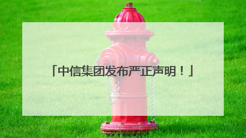 中信集团发布严正声明！