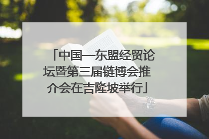 中国—东盟经贸论坛暨第三届链博会推介会在吉隆坡举行