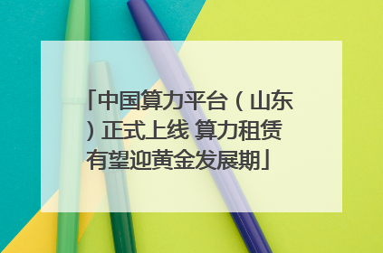 中国算力平台（山东）正式上线 算力租赁有望迎黄金发展期