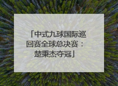 中式九球国际巡回赛全球总决赛：楚秉杰夺冠