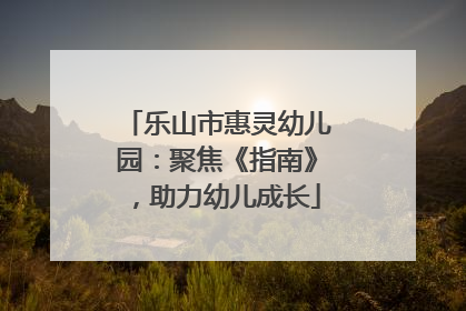 乐山市惠灵幼儿园：聚焦《指南》，助力幼儿成长