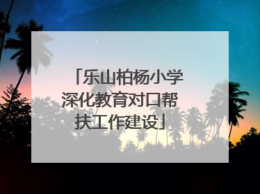 乐山柏杨小学深化教育对口帮扶工作建设