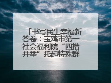 书写民生幸福新答卷：宝鸡市第一社会福利院“四措并举”托起特殊群体美好生活