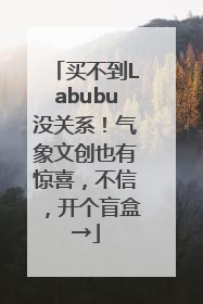 买不到Labubu没关系！气象文创也有惊喜，不信，开个盲盒→