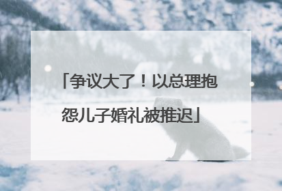 争议大了！以总理抱怨儿子婚礼被推迟