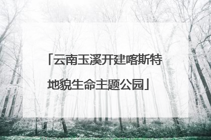 云南玉溪开建喀斯特地貌生命主题公园
