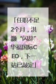 任职不足2个月，洪灏“闪辞”华福国际CEO，下一站已敲定