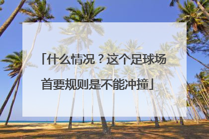 什么情况？这个足球场首要规则是不能冲撞
