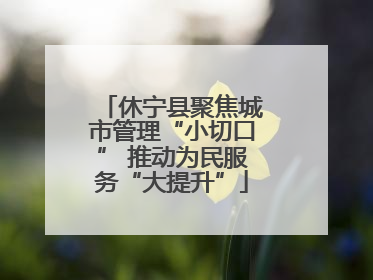 休宁县聚焦城市管理“小切口” 推动为民服务“大提升”