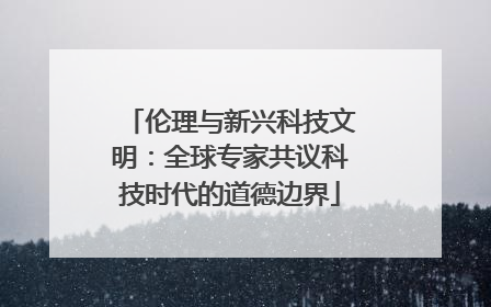 伦理与新兴科技文明：全球专家共议科技时代的道德边界