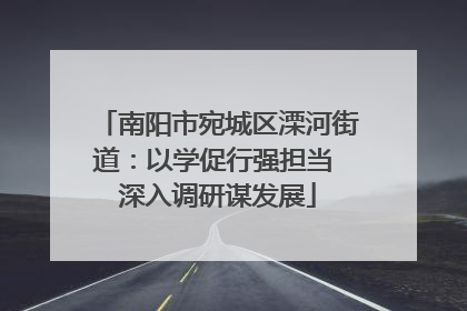 南阳市宛城区溧河街道：以学促行强担当 深入调研谋发展