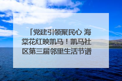 党建引领聚民心 海棠花红映凯马！凯马社区第三届邻里生活节谱写幸福新篇章