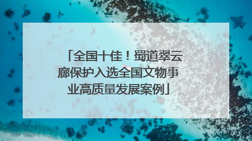 全国十佳！蜀道翠云廊保护入选全国文物事业高质量发展案例