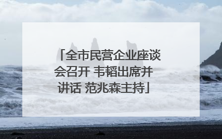 全市民营企业座谈会召开 韦韬出席并讲话 范兆森主持