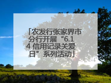 农发行张家界市分行开展“6.14 信用记录关爱日”系列活动