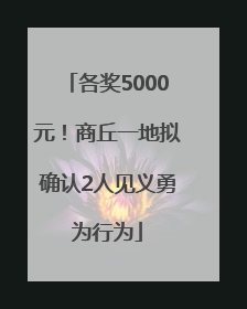 各奖5000元！商丘一地拟确认2人见义勇为行为