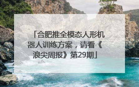 合肥推全模态人形机器人训练方案，请看《浪尖周报》第29期