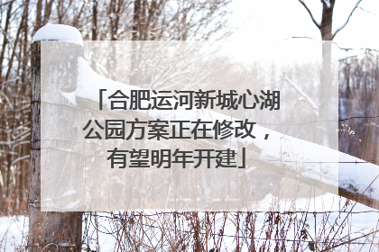 合肥运河新城心湖公园方案正在修改，有望明年开建