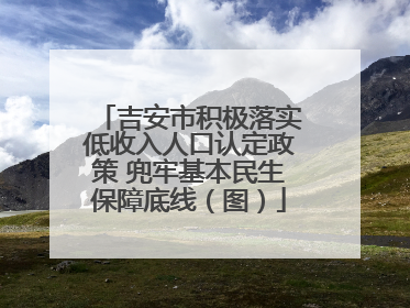 吉安市积极落实低收入人口认定政策 兜牢基本民生保障底线（图）