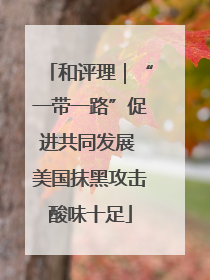 和评理｜“一带一路”促进共同发展 美国抹黑攻击酸味十足