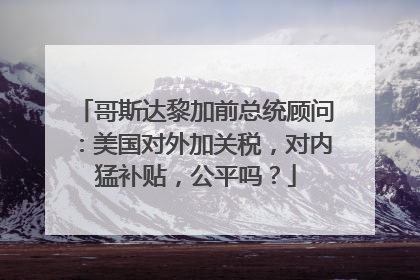 哥斯达黎加前总统顾问：美国对外加关税，对内猛补贴，公平吗？