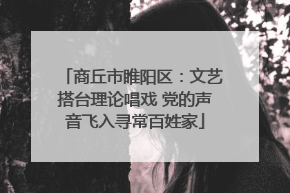 商丘市睢阳区：文艺搭台理论唱戏 党的声音飞入寻常百姓家