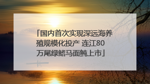 国内首次实现深远海养殖规模化投产 连江80万尾绿鳍马面鲀上市