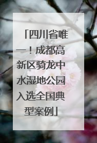 四川省唯一！成都高新区骑龙中水湿地公园入选全国典型案例