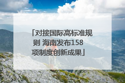 对接国际高标准规则 海南发布158项制度创新成果